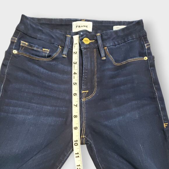 Frame Le Crop Mini Boot Jean Cabana Dark Wash Sz 26 Minimalist Contemporary - Picture 11 of 16